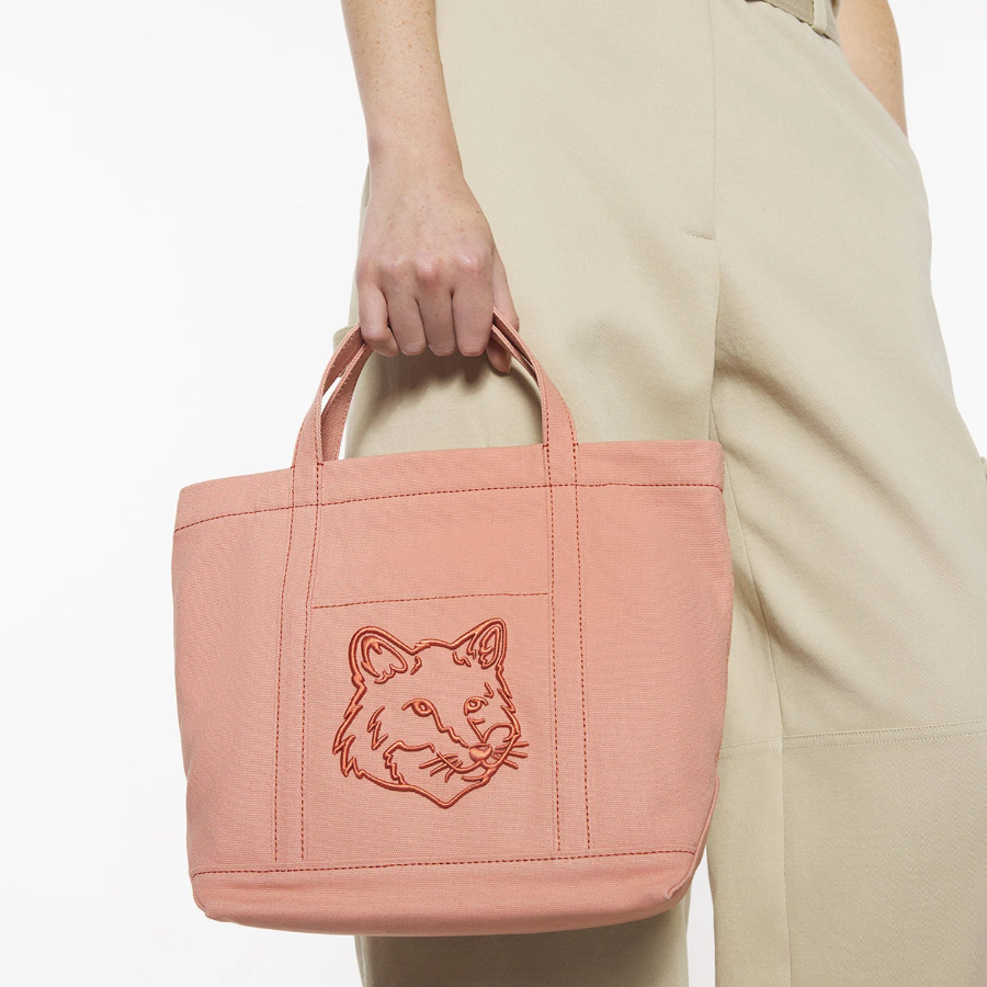 Maison Kitsune Women Fox Head Small Tote - Porcelaine Pink