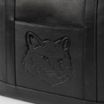 Maison Kitsune Women Fox Head Medium Leather Tote - Black