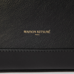 Maison Kitsune Women Fox Head Medium Leather Tote - Black