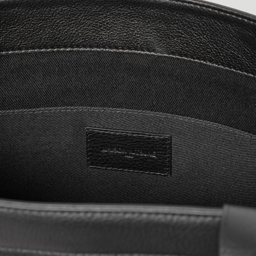 Maison Kitsune Women Fox Head Medium Leather Tote - Black