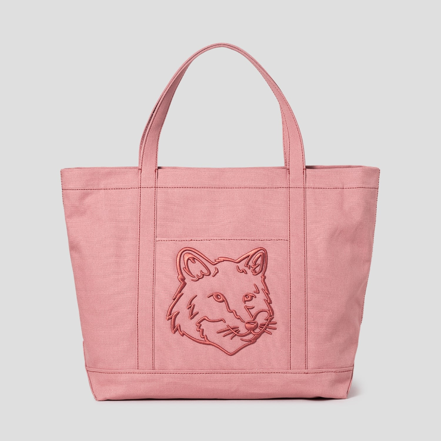 Maison Kitsune Unisex Fox Head Large Tote - Porcelaine Pink