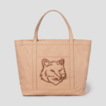Maison Kitsune Unisex Fox Head Large Tote - Cork