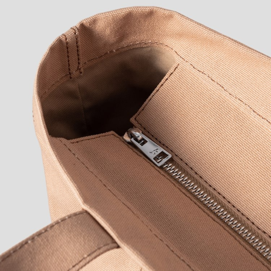 Maison Kitsune Unisex Fox Head Large Tote - Cork