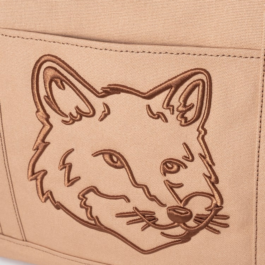 Maison Kitsune Unisex Fox Head Large Tote - Cork