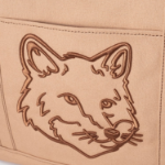 Maison Kitsune Unisex Fox Head Large Tote - Cork