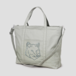 Maison Kitsune Unisex Fox Head Xl Tote - Court Green
