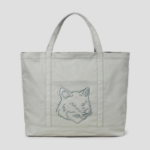 Maison Kitsune Unisex Fox Head Xl Tote - Court Green