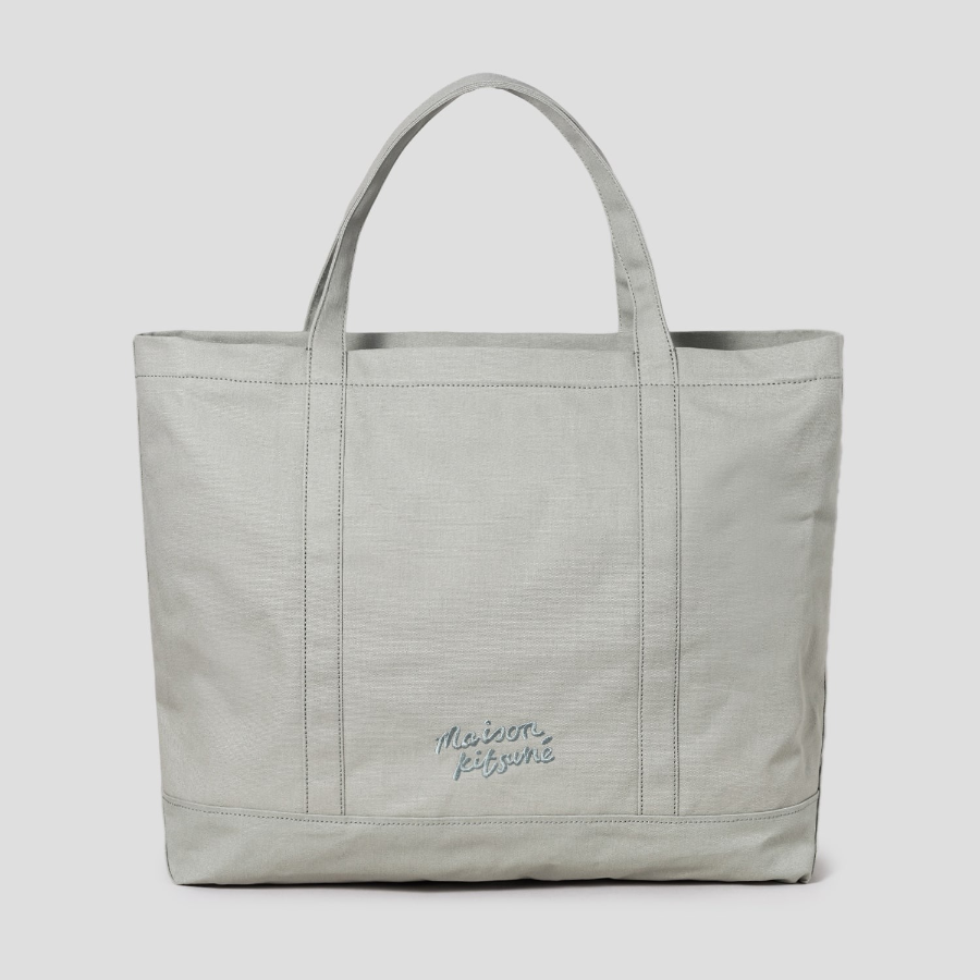 Maison Kitsune Unisex Fox Head Xl Tote - Court Green