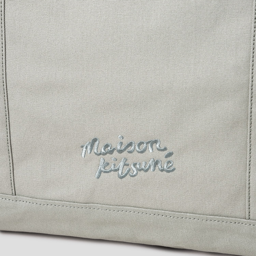 Maison Kitsune Unisex Fox Head Xl Tote - Court Green