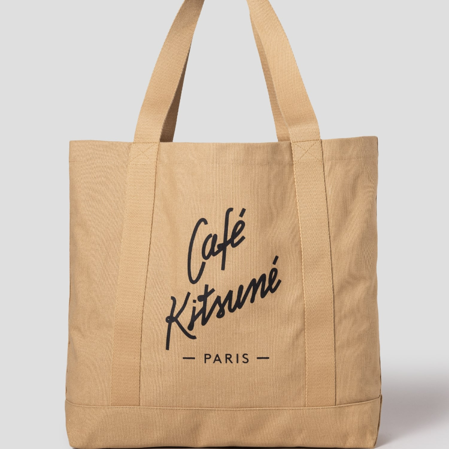 Maison Kitsune Unisex Café Kitsuné Tote Bag - Sesame