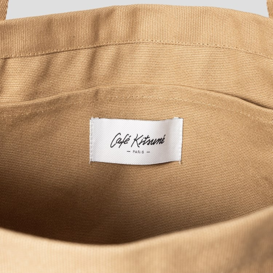 Maison Kitsune Unisex Café Kitsuné Tote Bag - Sesame
