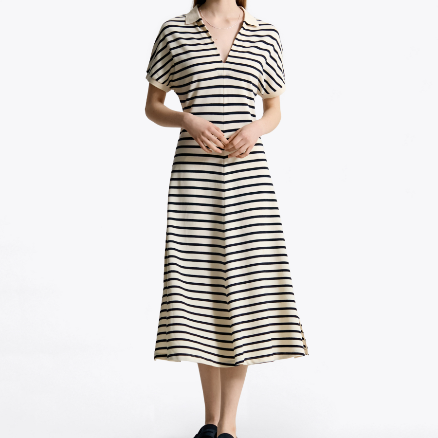 Tommy Hilfiger Official V-Neck Polo Piqué Dress