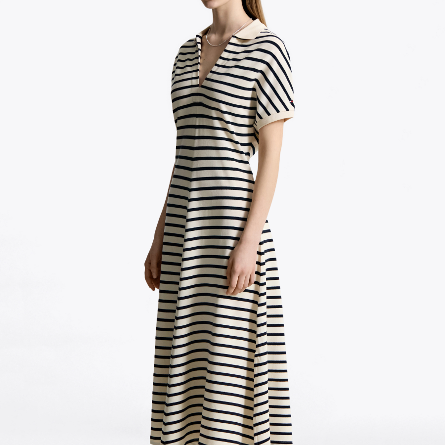 Tommy Hilfiger Official V-Neck Polo Piqué Dress
