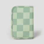 Maison Kitsune Unisex Cafe Kitsune Checkerboard Passeport Holder - Basile/Lime Pattern