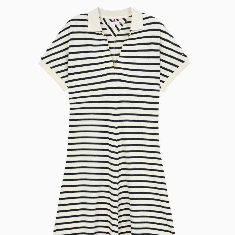 Tommy Hilfiger Official V-Neck Polo Piqué Dress