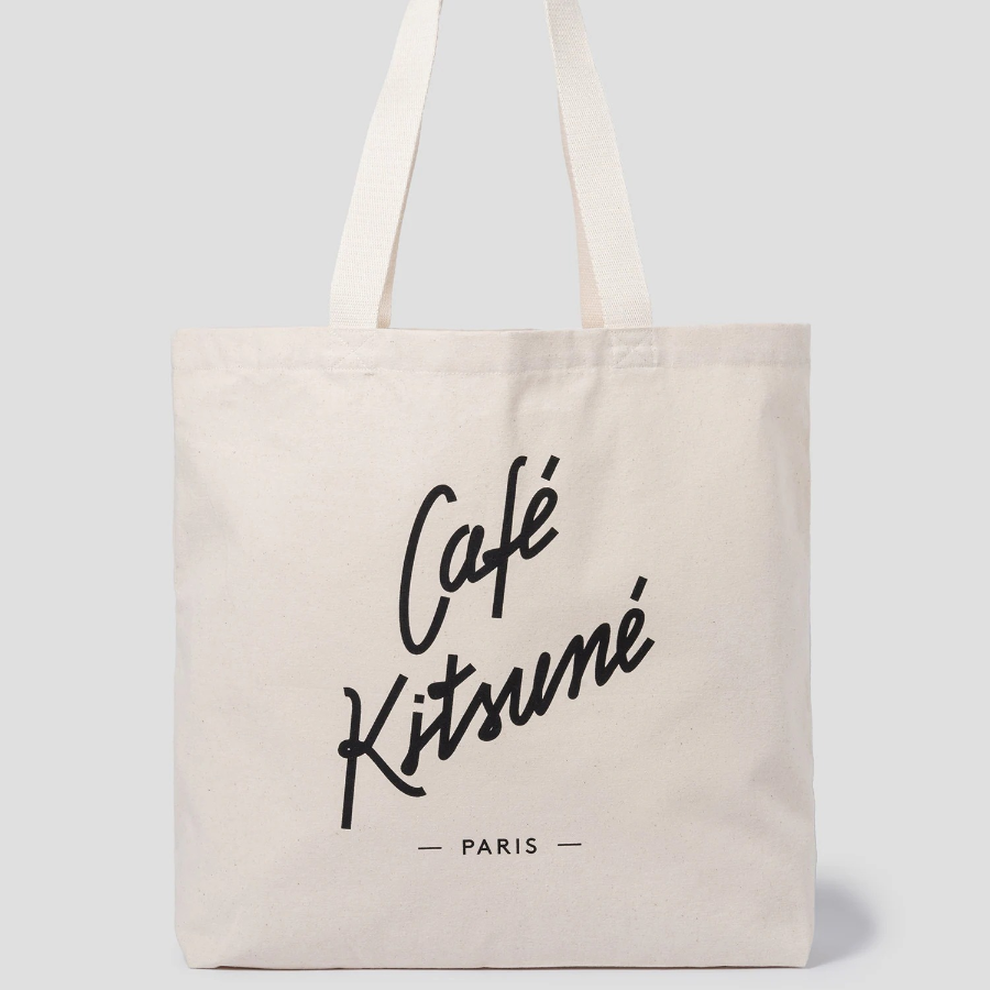Maison Kitsune Unisex Tote Bag Cafe Kitsune Lt - Latte