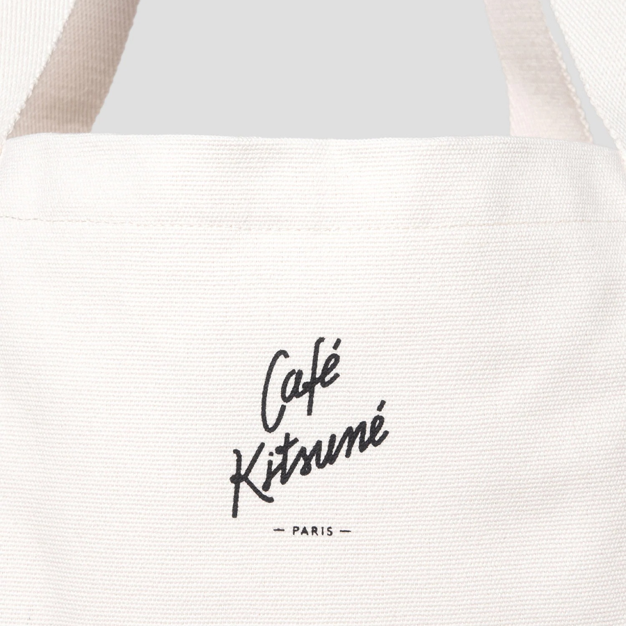 Maison Kitsune Unisex Café Kitsuné Fox Tote Bag - Tapioca