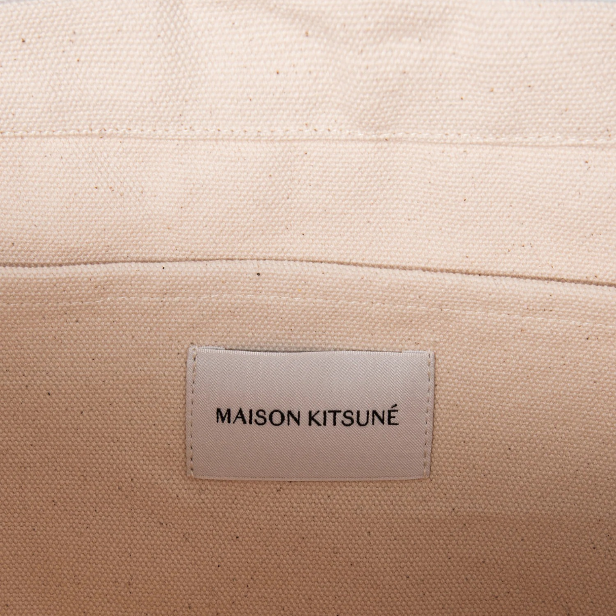 Maison Kitsune Unisex Fox Head Tote Bag - Ivory