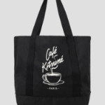 Maison Kitsune Unisex Cafe Kitsune Coffee Cup Tote Bag - Black