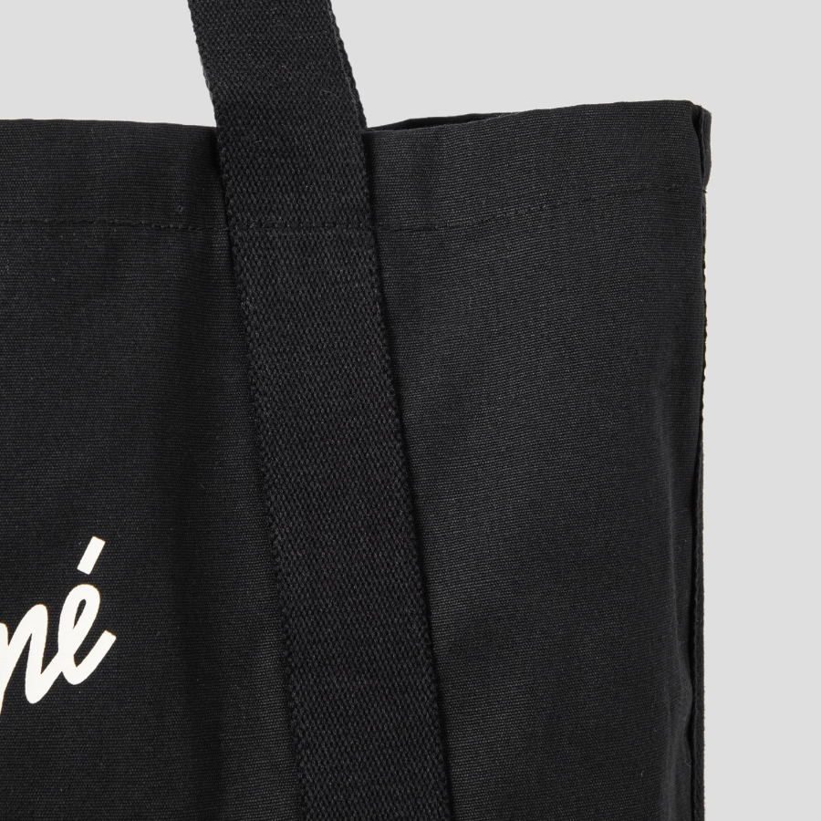 Maison Kitsune Unisex Cafe Kitsune Coffee Cup Tote Bag - Black