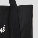 Maison Kitsune Unisex Cafe Kitsune Coffee Cup Tote Bag - Black