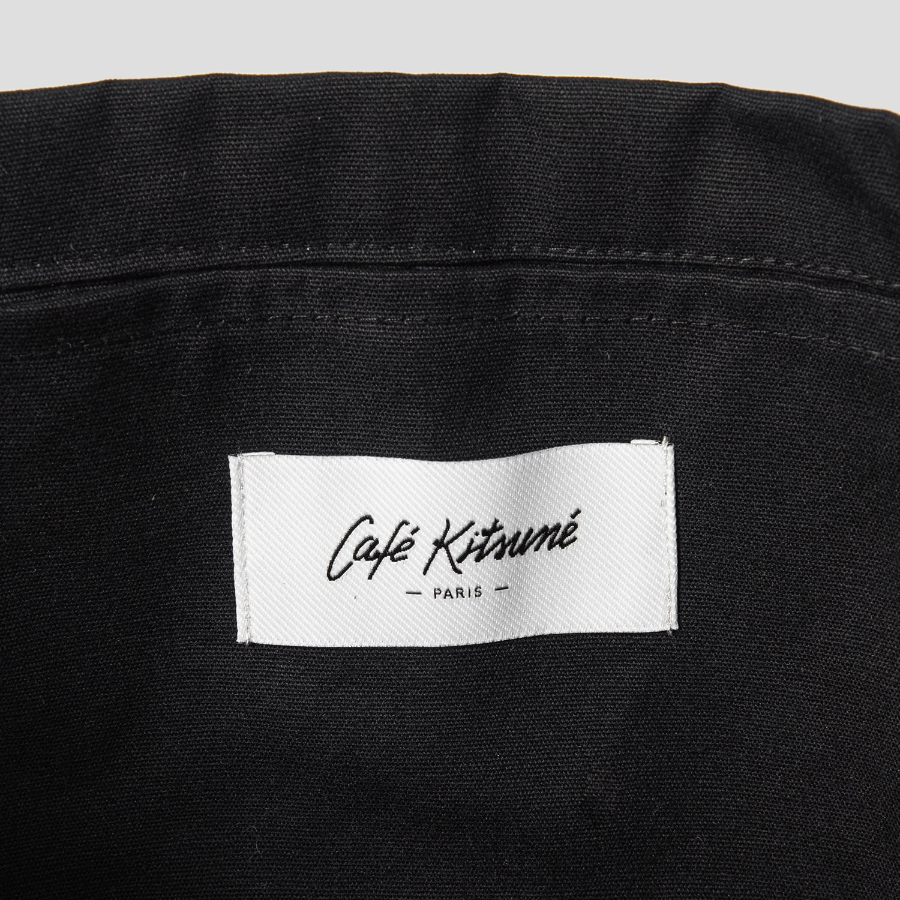 Maison Kitsune Unisex Cafe Kitsune Coffee Cup Tote Bag - Black