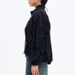 8 seconds Front-Slit Shirring Jumper — Black