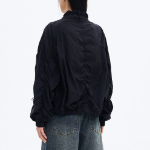 8 seconds Front-Slit Shirring Jumper — Black