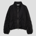 8 seconds Front-Slit Shirring Jumper — Black