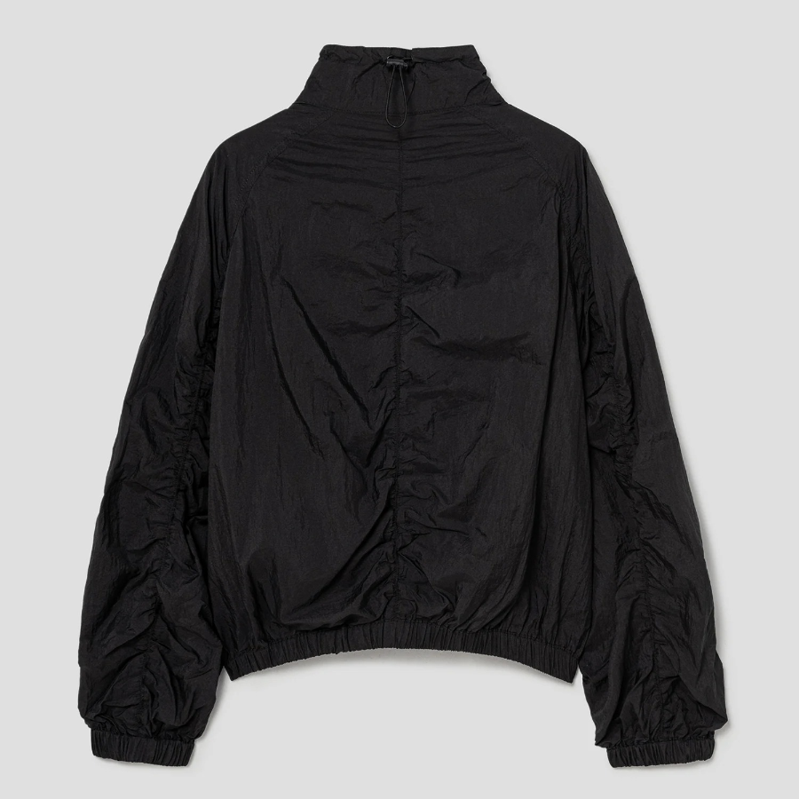 8 seconds Front-Slit Shirring Jumper — Black