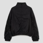 8 seconds Front-Slit Shirring Jumper — Black