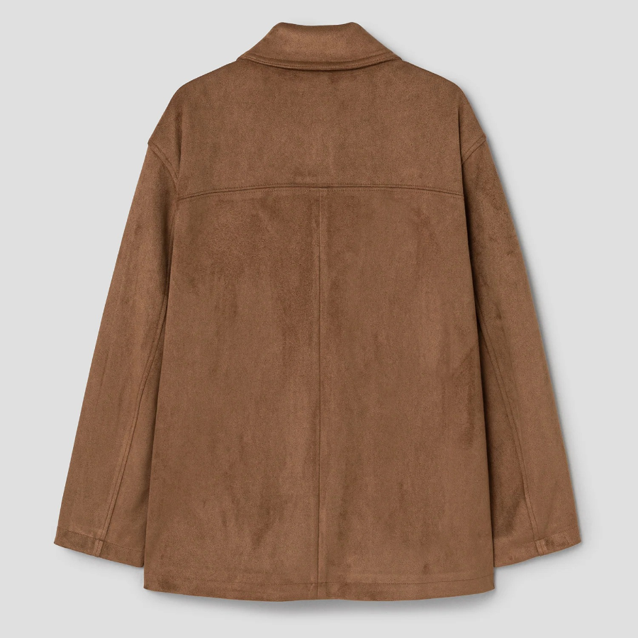 8 seconds Mid-Length Suede Outer — Yellowish Brown