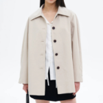 8 seconds Collar Neck Woman Half Trench — Beige