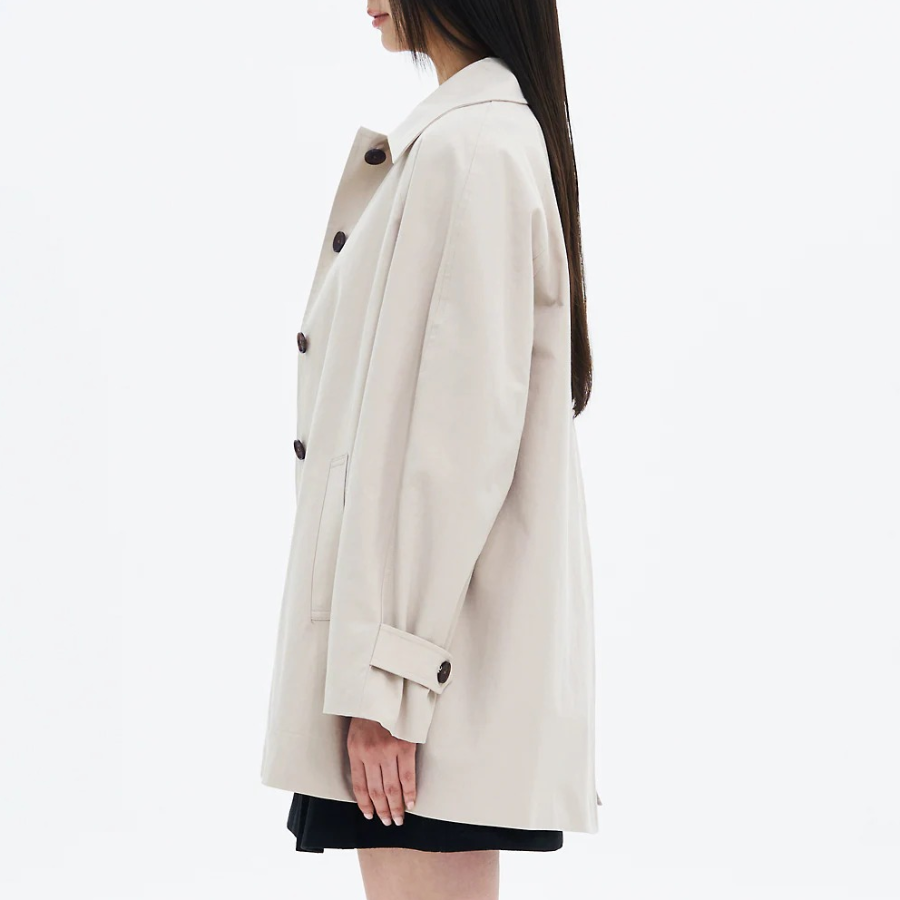 8 seconds Collar Neck Woman Half Trench — Beige