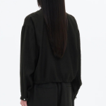 8 seconds String Collar Neck Zip-Up Outer — Black