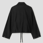 8 seconds String Collar Neck Zip-Up Outer — Black