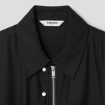 8 seconds String Collar Neck Zip-Up Outer — Black