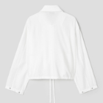 8 seconds String Collar Neck Zip-Up Outer — White