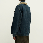 8 seconds Contrast Collar Denim Chore Jacket — Navy