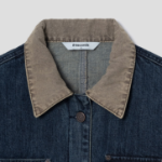 8 seconds Contrast Collar Denim Chore Jacket — Navy