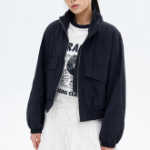 8 seconds Cotton Blend Zip-Up Jumper — Navy