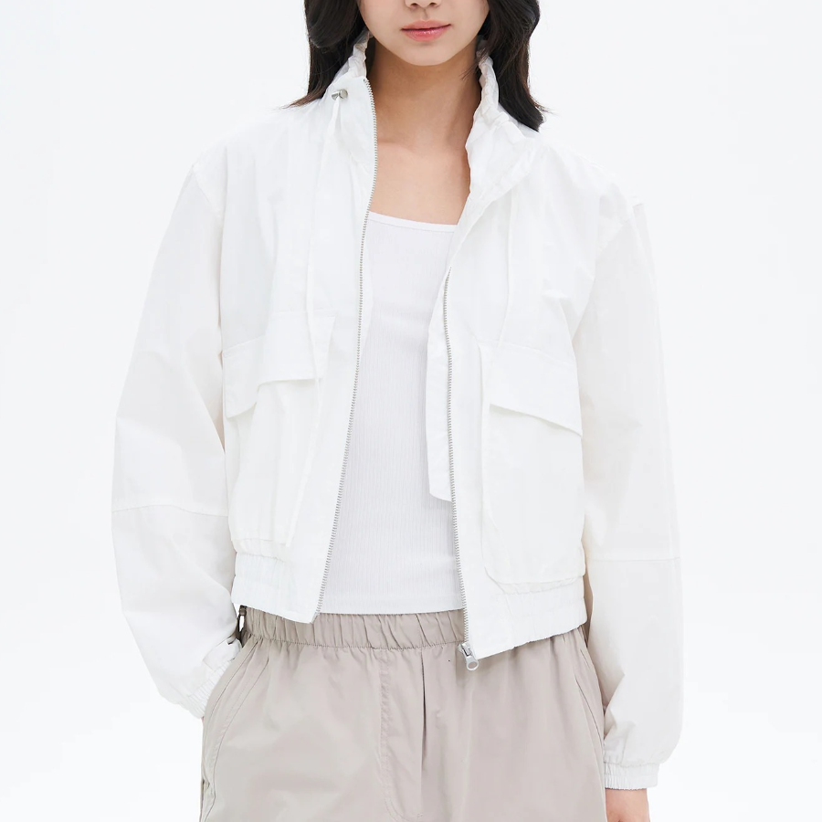 8 seconds Cotton Blend Zip-Up Jumper — Ivory