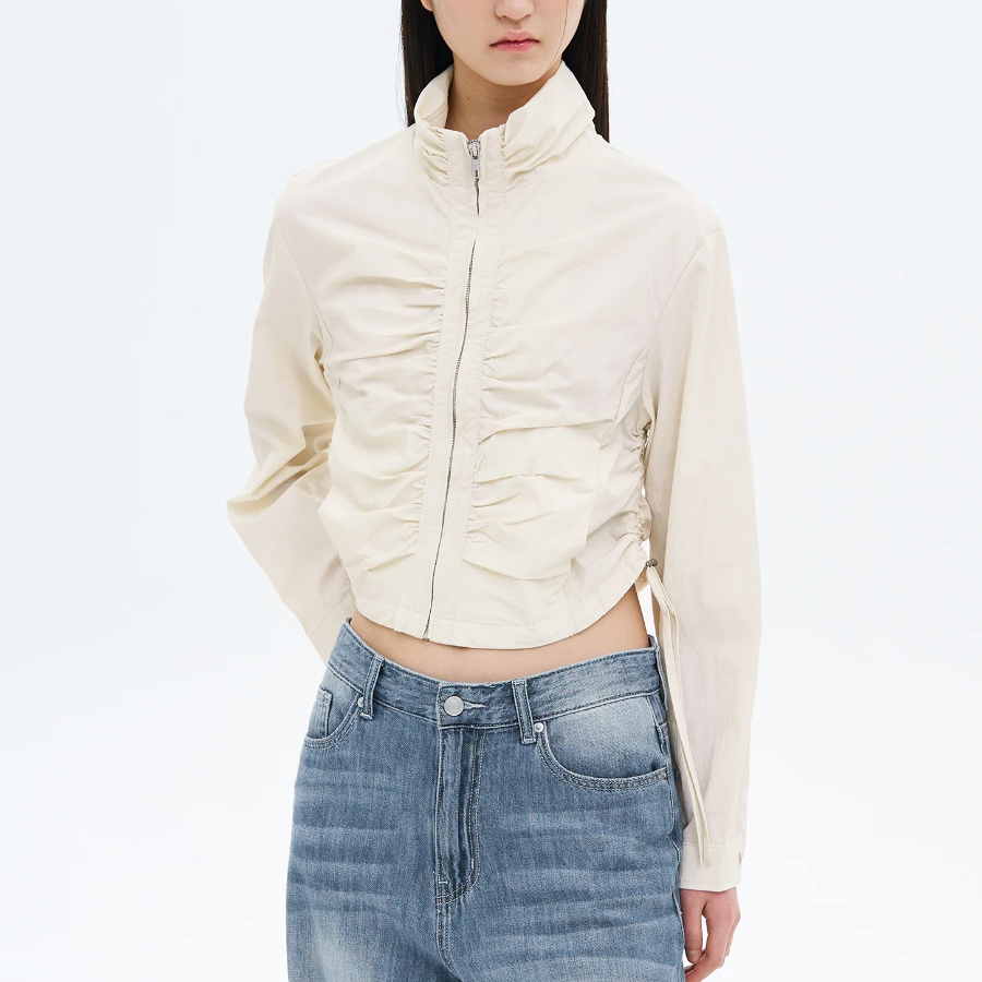 8 seconds Side String Zip-Up Jumper — Ivory