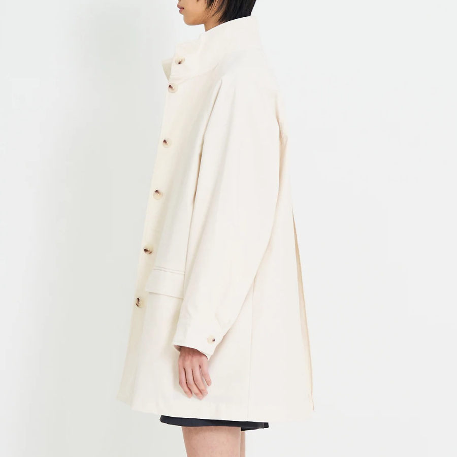 8 seconds Collar Neck Jacket Half Outer — Ivory