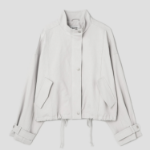 8 seconds Twill Cotton High Neck Jumper — Light Grey