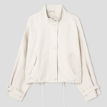 8 seconds Twill Cotton High Neck Jumper — Ivory