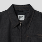 8 seconds Denim-like Collar Neck Blouson Outer — Navy