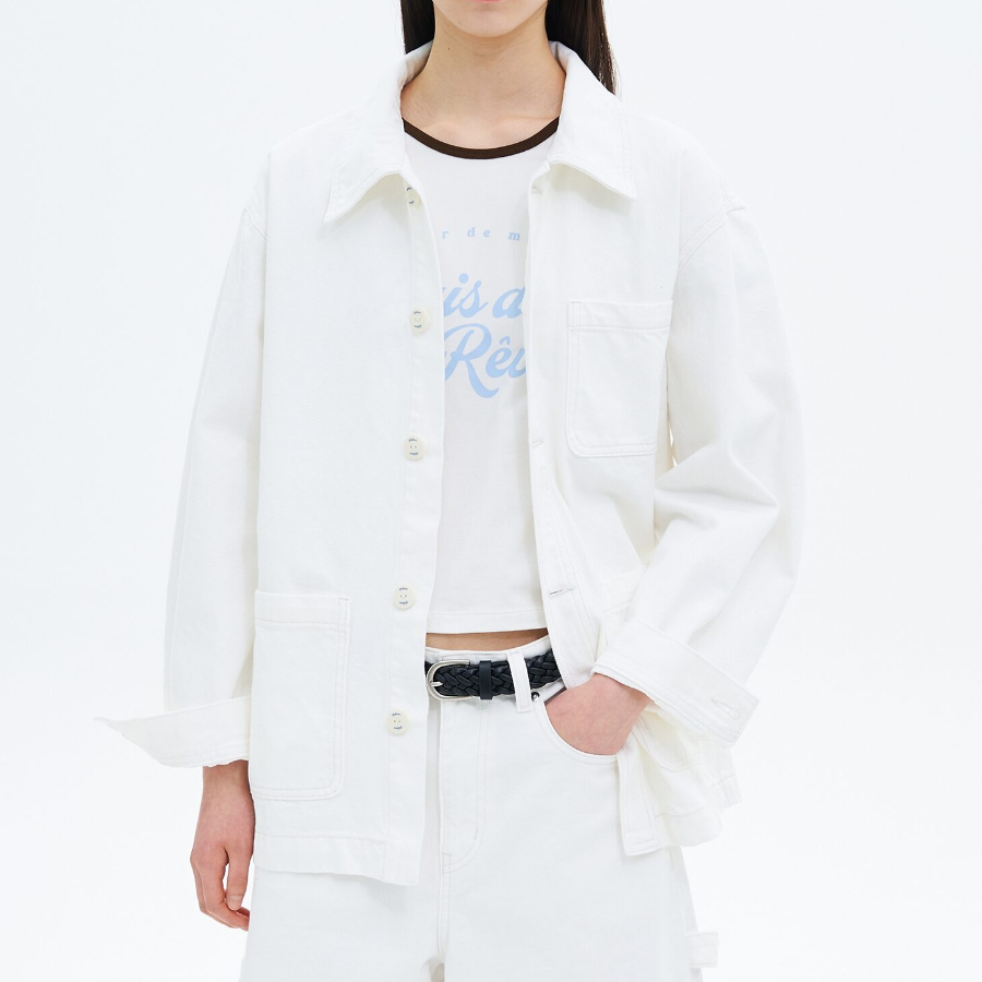 8 seconds Denim Work Jacket — Ivory