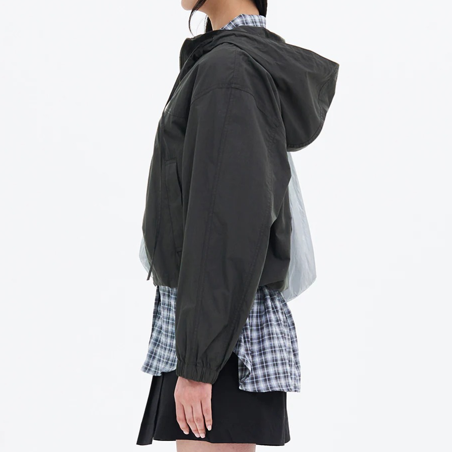 8 seconds Cotton Nylon Short Hood Jumper — Ash