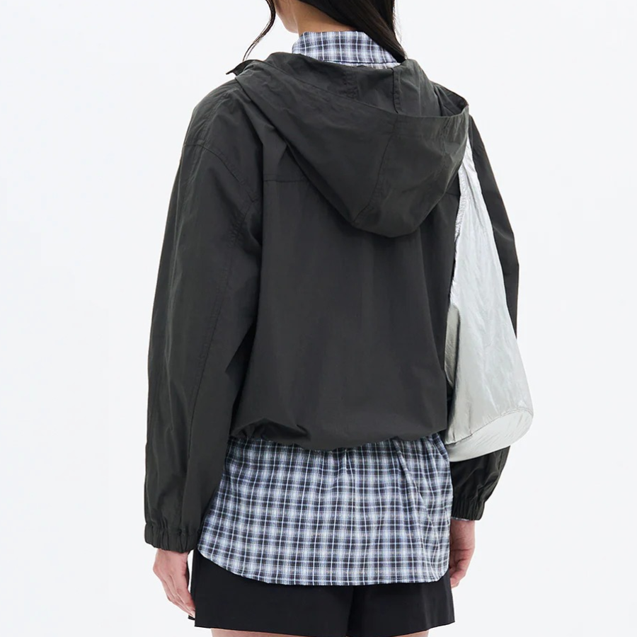 8 seconds Cotton Nylon Short Hood Jumper — Ash